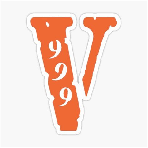 The Letter V In Orange Sticker