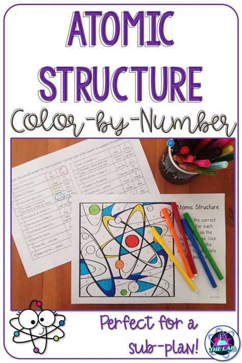 Atomic Structure Activity Science Color By Number Review Middle