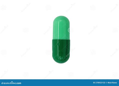 Green Capsules Isolated On White Background Stock Photo Image Of