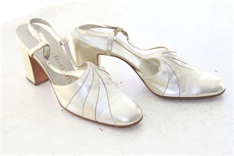 60s Silver Heels Gold Silver Slingbacks Mod 1960s Pumps Baltman