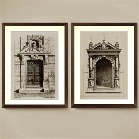 4 Set Architectural Prints European Facades Engravings Etsy