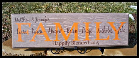 Blended family sign, family name sign, blended family wedding | aftcra