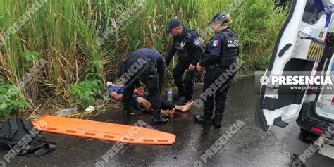 Sufre Motociclista Horrible Accidente En Las Choapas Su Moto Qued