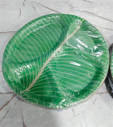 Elite Age14 Disposable Thali Banana Leaves Printed Paper Plates 4CP