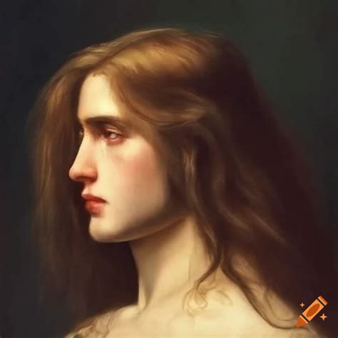 Portrait Of A Young Man With Long Hair In Pre Raphaelite Style On Craiyon