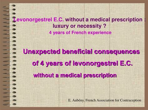 PPT - Emergency contraception (MAP) without a medical prescription