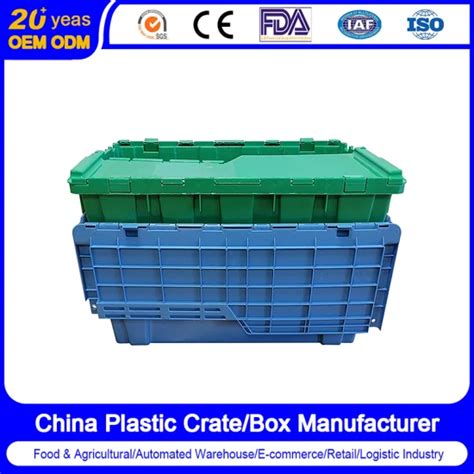 Heavy Duty L Big Size Plastic Moving Boxes Attached Lid Containers