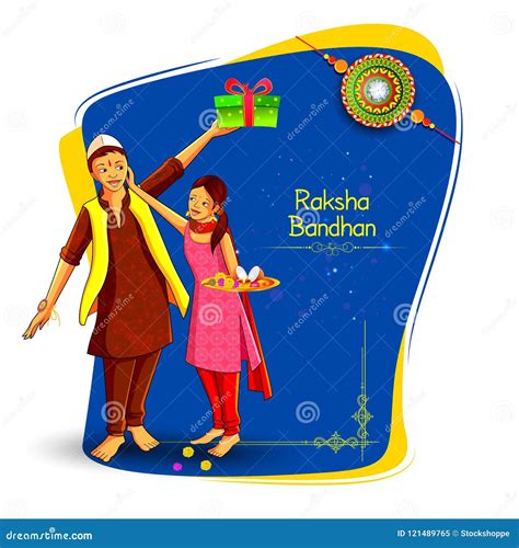 brother  sister tying decorated rakhi  indian festival raksha