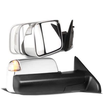 Dodge Ram 1500 2009 2018 Chrome Power Folding Towing Mirrors Clear LED