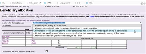 T3 Allocation Worksheet Taxcycle