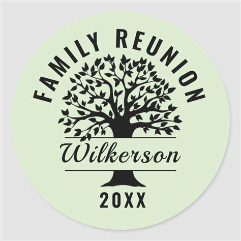 Family Reunion Tree Silhouette Sticker