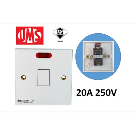 UMS 20A 1Gang 1Way Water Heater Switch WH 220N Shopee Malaysia