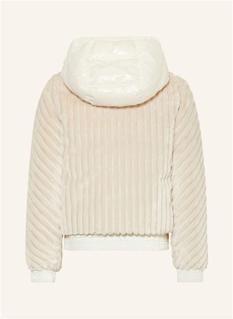 Moncler Enfant Daunenjacke Pedrix Im Materialmix In Ecru