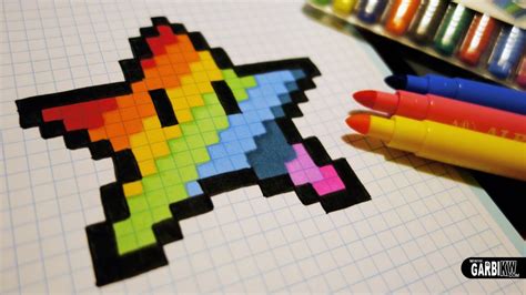 Handmade Pixel Art How To Draw A Kawaii Rainbow Star Pixelart Youtube