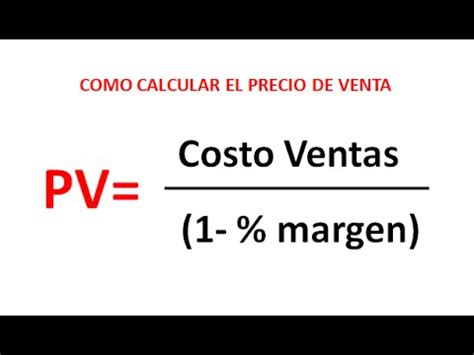 Como Calcular El Precio De Venta Correctamente Youtube