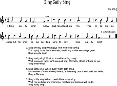 Sing Gaily Sing - Beth's Notes