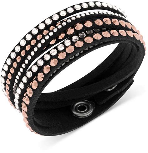 Swarovski Black Fabric Crystal Stud Wrap Bracelet On Shopstyle