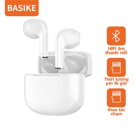 BASIKEHeadset Bluetooth Peredam Bising Headset Bluetooth TWS Headset