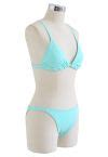 Tiffany Blau Triangel Bikini Satz Mit Berkreuztem R Cken Retro