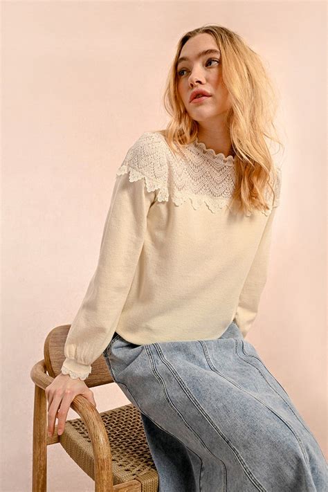 Openwork Pointelle Knit Sweater Molly Bracken E Shop