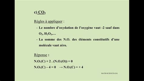 D Termination Du Nombre D Oxydation Du Carbone Dans Certaines