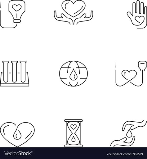 Blood donation icons set Royalty Free Vector Image