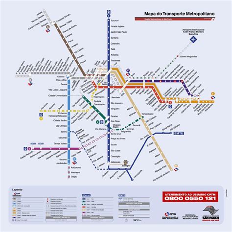 Plan du métro de Sao Paulo