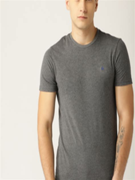 Buy United Colors Of Benetton Men Charcoal Grey Solid Round Neck T