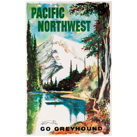 Vintage Pacific Northwest Travel Poster From Greyhound - Etsy