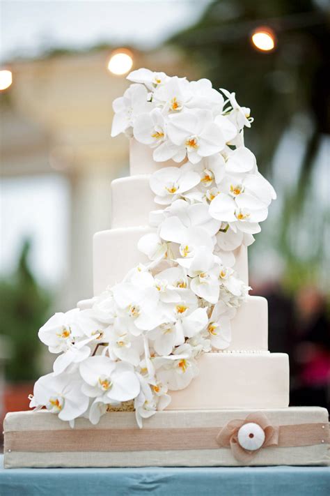 33 Ways To Use Orchids In Every Part Of Your Wedding Orchid Wedding Cake Wedding Cake