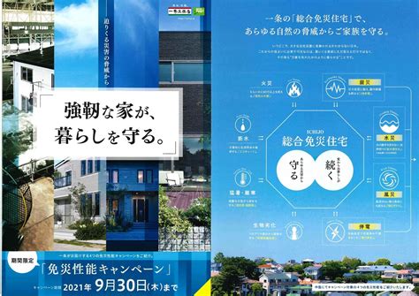 【一条工務店】【期間限定】 免災性能キャンペーン 一条の『総合免災住宅』であらゆる自然の驚異から家族を守る。｜川口・わらび住宅公園戸建て