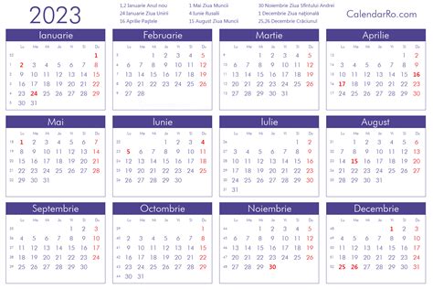 Calendar Romanesc Printable Calendar Printable