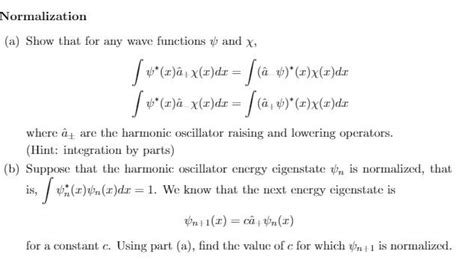 Solved Normalization A Show That For Any Wave Functions Chegg