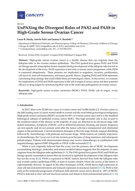 Pdf Unpaxing The Divergent Roles Of Pax And Pax In High Grade