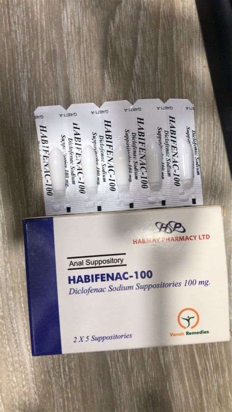 Habifenac 100 Mg Diclofenac Sodium Suppositories At Rs 25 Box In Vadodara