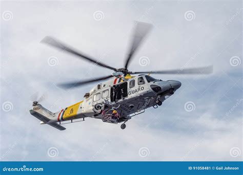 The Dutch Caribbean Coastguard Winching In Stock Image Image Of