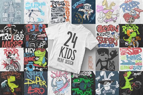 24 Kids T Shirt Design Collection Illustrations Creative Market