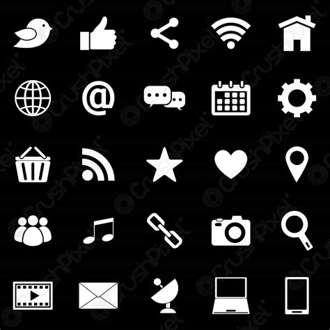 Iconos De Las Redes Sociales En El Fondo Negro Vector De Stock