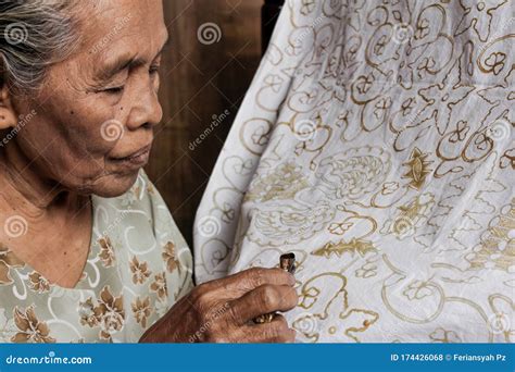 Drawing Batik Process Using Traditional Tools Editorial Photo