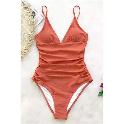 Womens Bright Day Shirring One Piece Swimsuit Cupshe One Piece