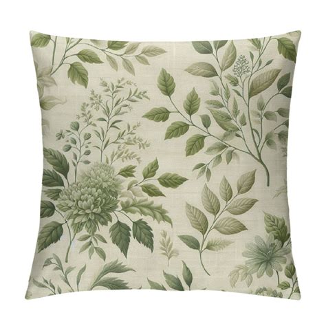 GOSMITH Sage Green Floral Pillow Covers Spring Vintage Rustic Old Style