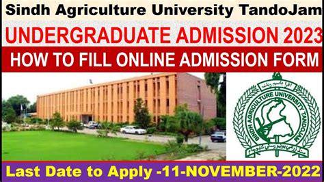 Sindh Agriculture University Tandojam How To Fill Undergraduate Form