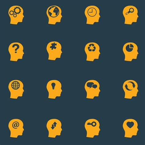 Set Of Human Mind Icons Stock Vector Royalty