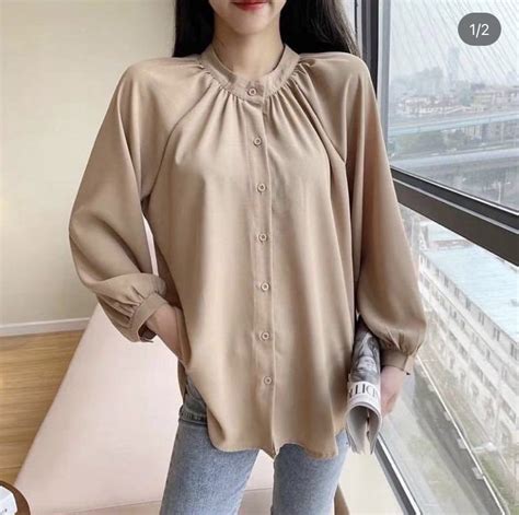 Nude Blouse Plain Women S Fashion Tops Blouses On Carousell