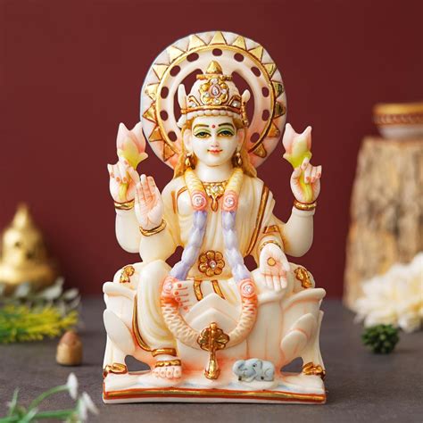 Buy Shyam Antique Creation Sitting Maa Lakshmi Murti For Temple Goddess