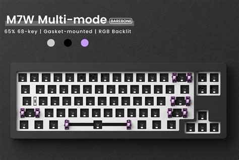Monsgeek M W Rgb Hot Swappable Wireless Mechanical Keyboard Diy Kit With Gasket Mount Structure