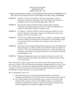 Fillable Online Lockhavenpa Govwp Contentuploadsa Proclamation