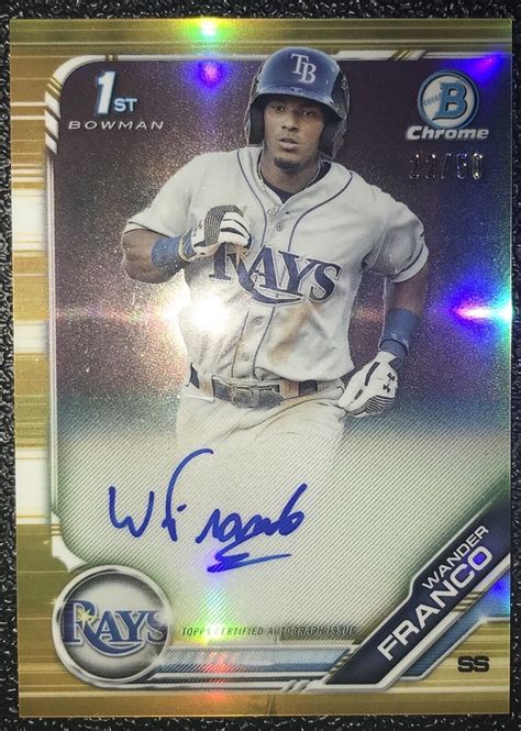 2019 Bowman Chrome Wander Franco Auto Gold Refractor 50 Prospect