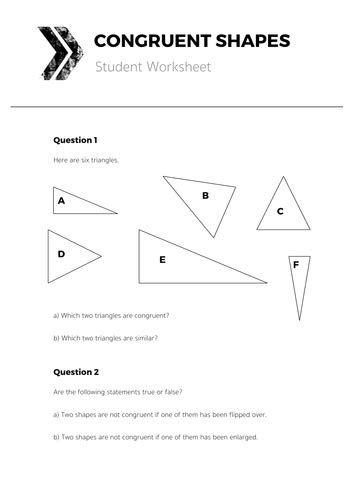 Congruent Shapes Complete Lesson Teaching Resources