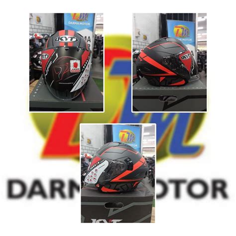 Helmet Kyt Nf J Motion Matt Red Fluo Double Visor Original